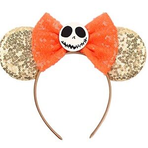 NWT‎ Gold/Orange Sequin Nightmare Before Christmas Mickey Ears
